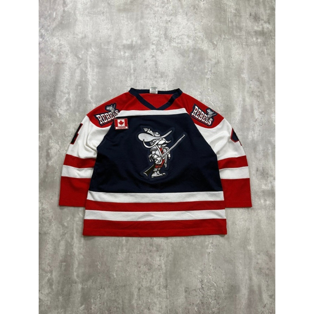 Vintage Mississauga Rebels #4 Stitched Hockey Jersey Size Medium