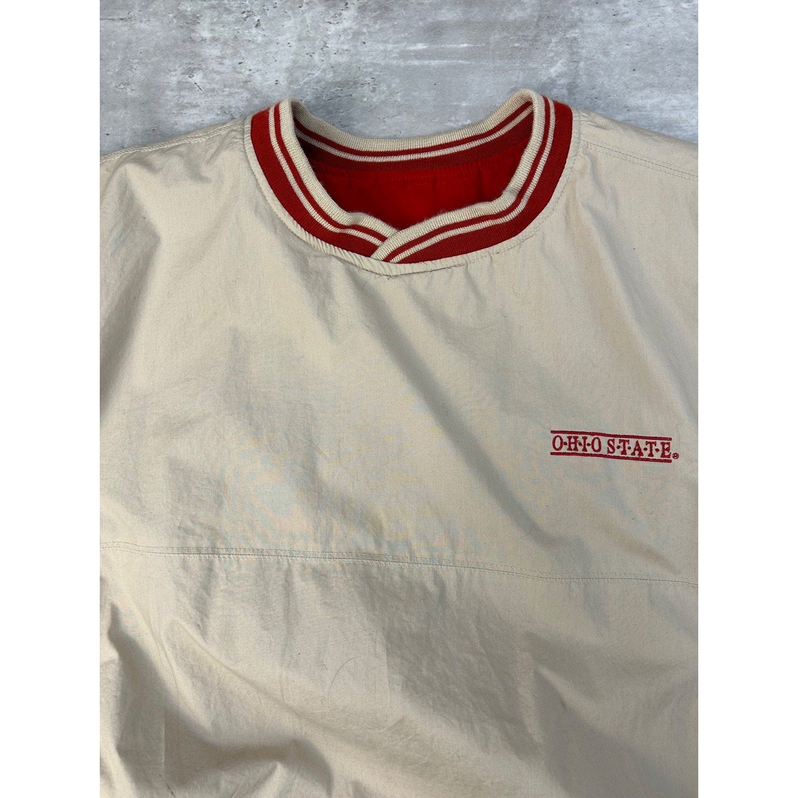 Vintage Ohio State Buckeyes Reversible Pullover Windbreaker Jacket Size Large
