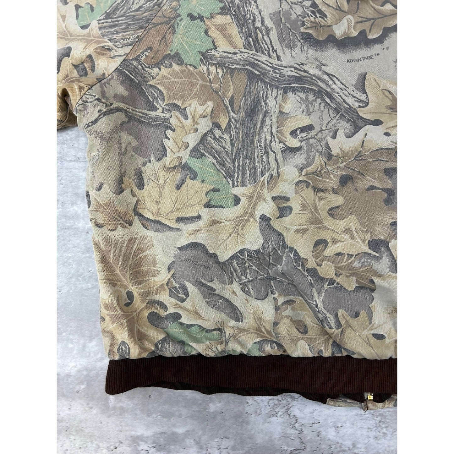 Vintage 90s Redhead Advantage Timber Camo Hooded Hunting Bomber Jacket Size 2XL