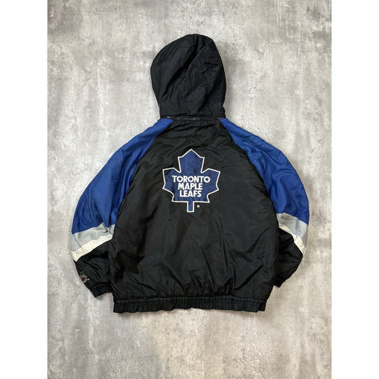 Vintage 90s Toronto Maple Leafs NHL Insulated Nylon Full Zip Jacket Size XL