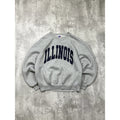 Vintage Illinois Fighting Illini NCAA Arc Spellout Graphic Sweatshirt Size Large