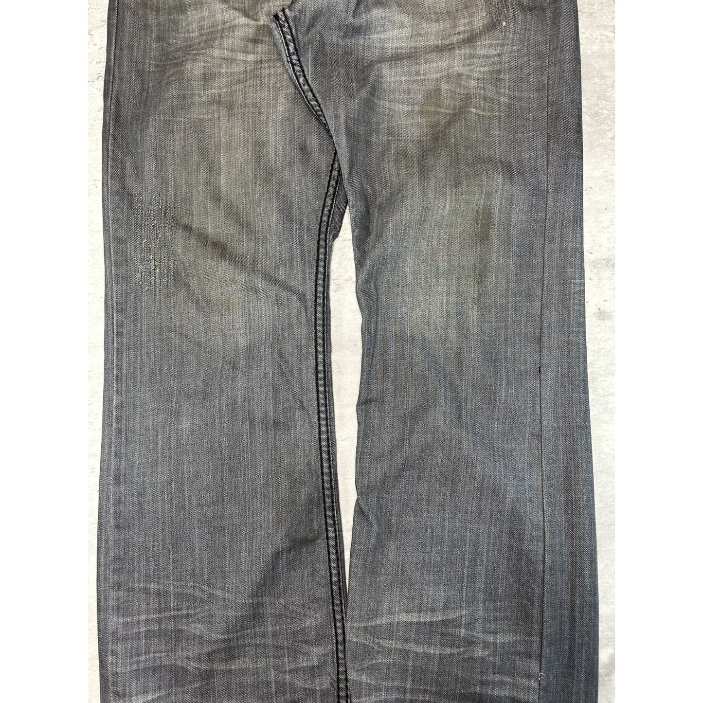 Vintage Y2K Prestige Embroidered Pocket Black Denim Pants Size 38