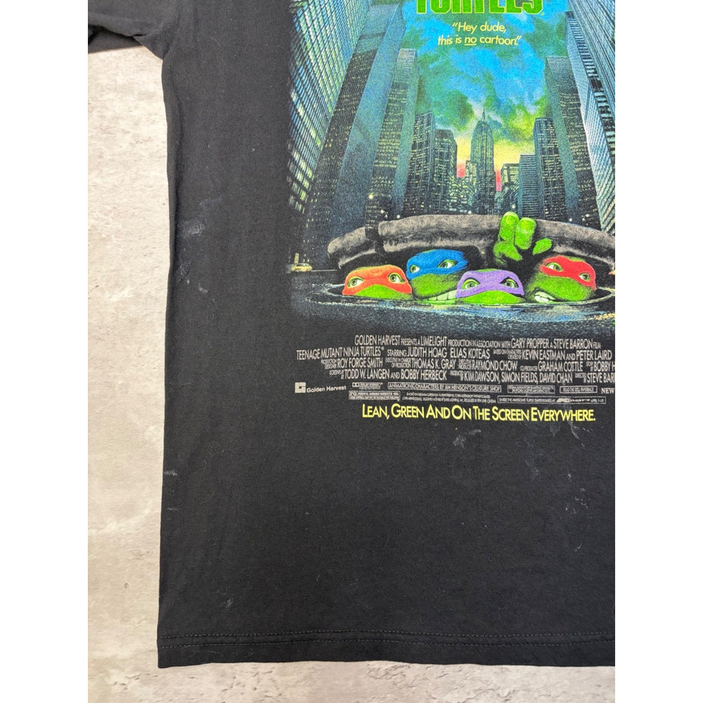 Vintage Teenage Mutant Ninja Turtles Movie Poster Promo T-Shirt Size Large