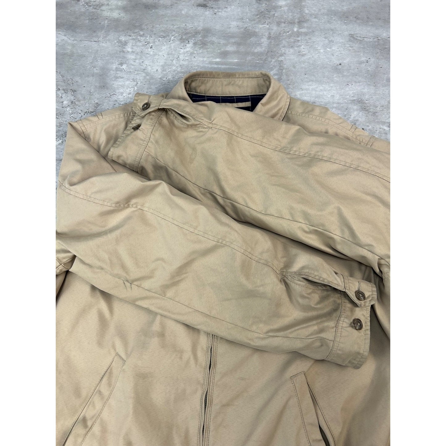 Vintage Polo Ralph Lauren Embroidered Pony Harrington Jacket Size Medium Beige