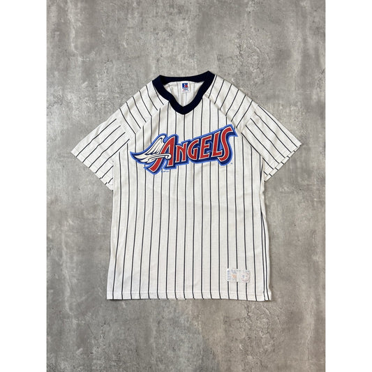 Vintage 1997 Los Angeles Angels MLB Pinstripe Russell Athletic Jersey Sz Medium