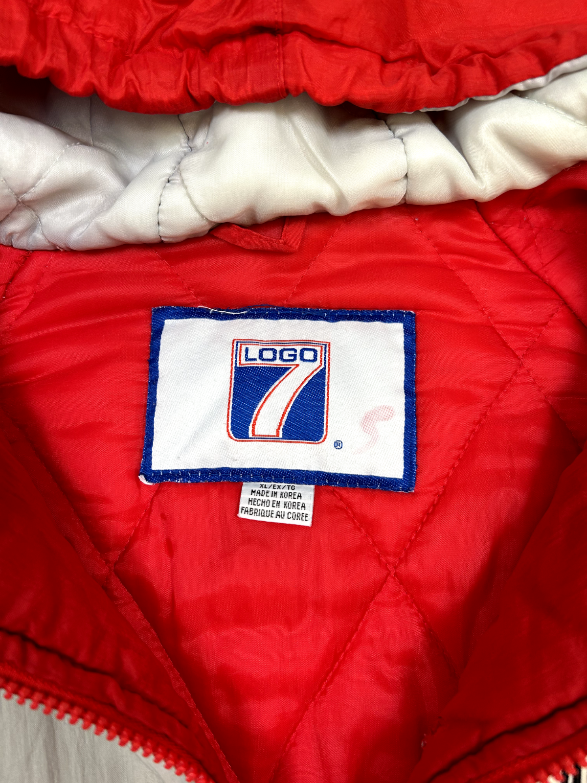 Vintage 90s Ohio State Buckeyes NCAA Logo 7 Insulated Full Zip Jacket Sz XL Red
