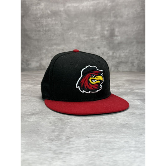 Rochester Red Wings MiLB Embroidered Logo Baseball Fitted Hat 7 1/2 Black