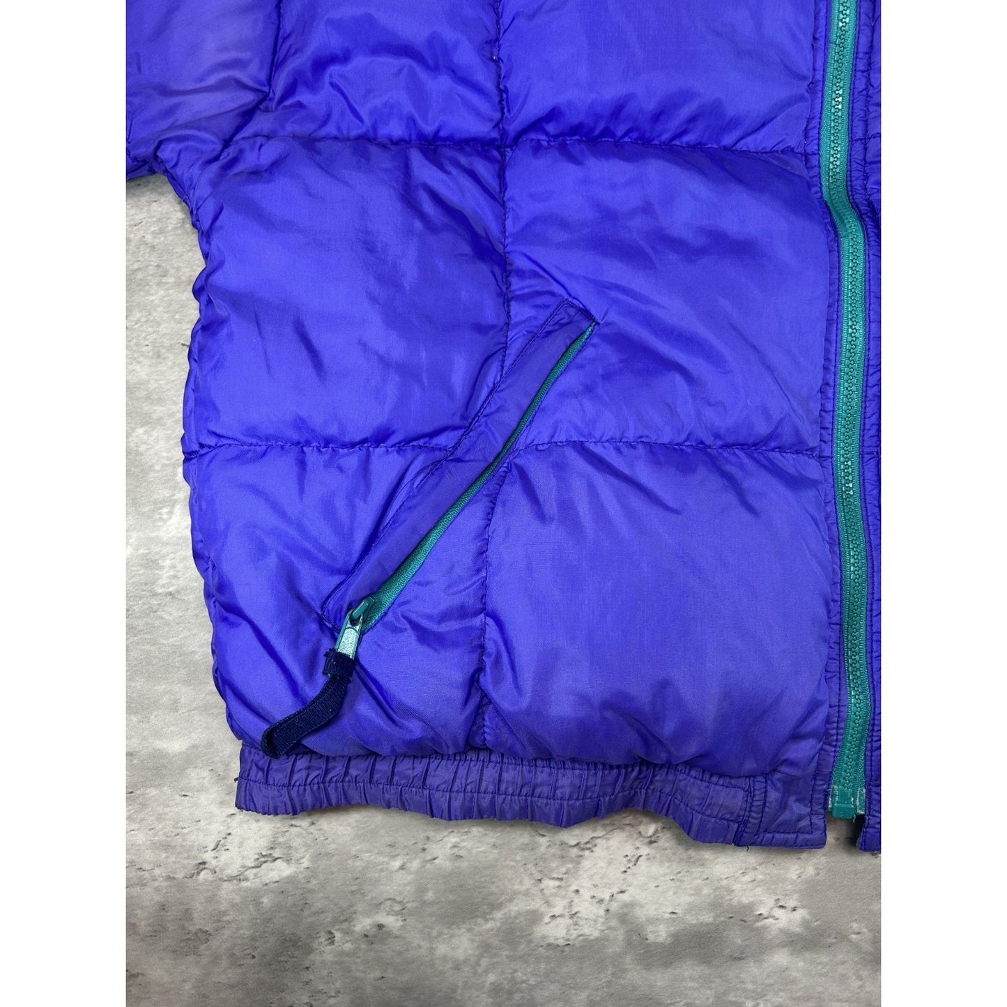Vintage 90s Eddie Bauer Full Zip Two Tone Reversible Nylon Puffer Jacket Large