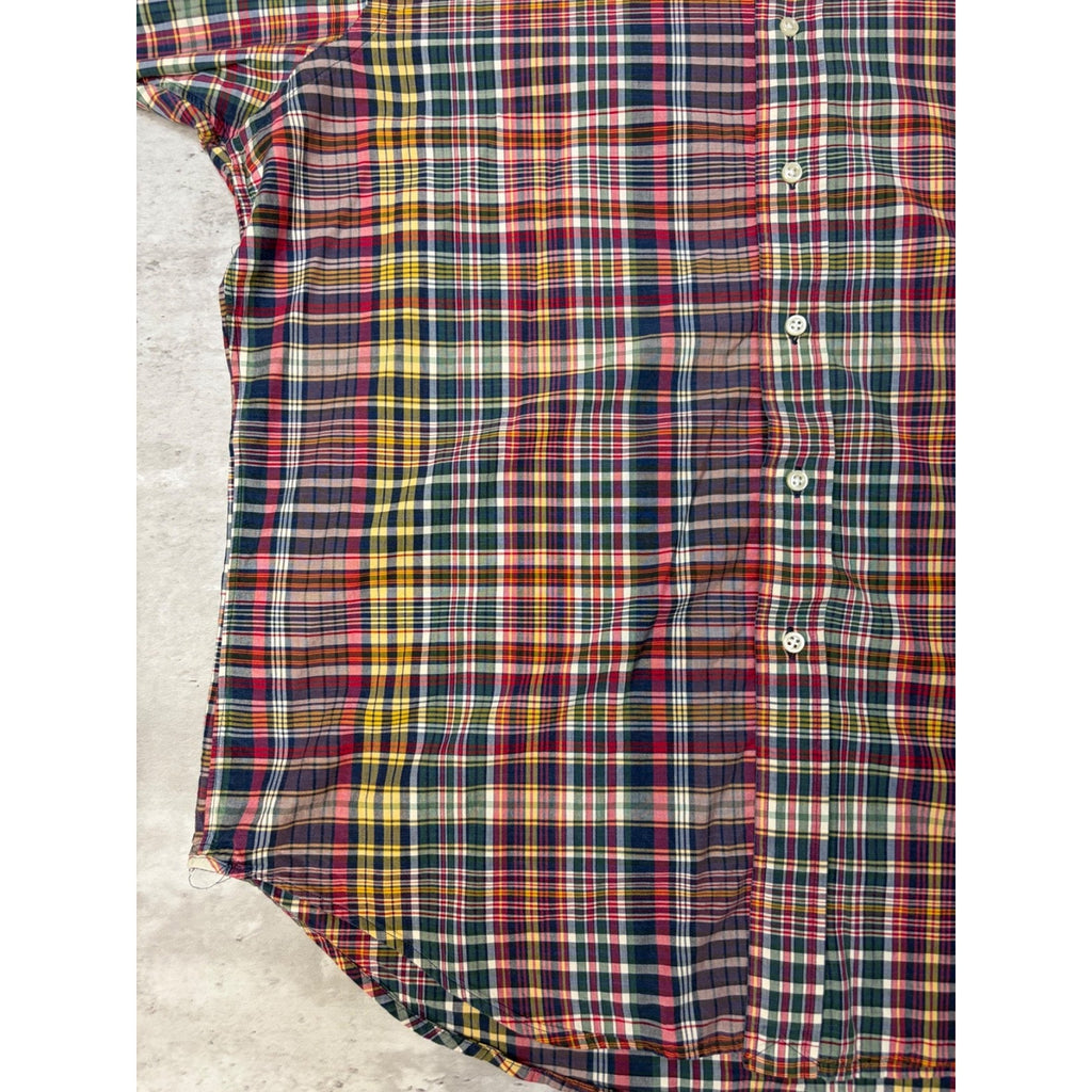 Vintage Polo Ralph Lauren Embroidered Pony Plaid Button Up Shirt Size XL