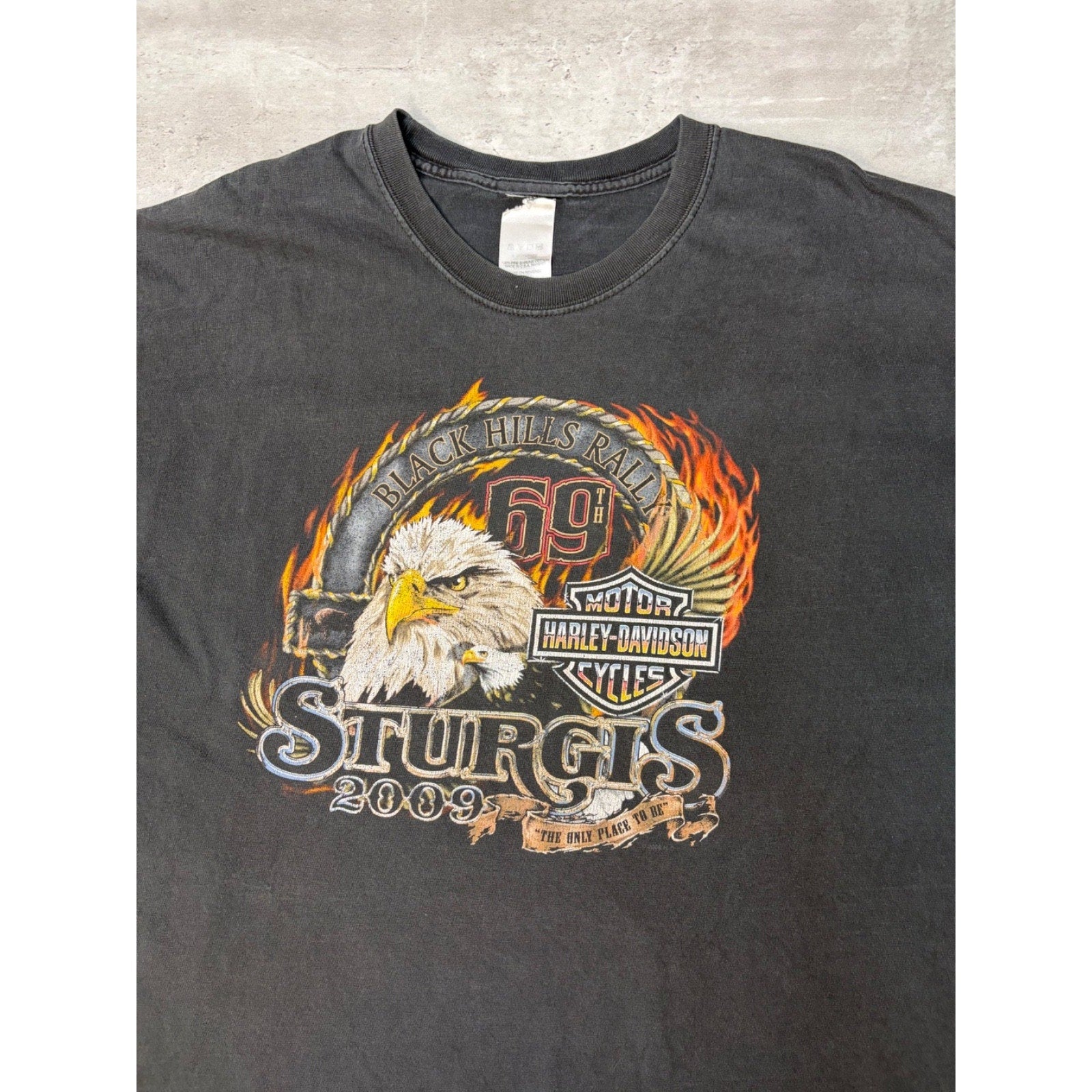 Harley Davidson Sturgie Black Hilly Rally Eagle Graphic T-Shirt Size 2XL
