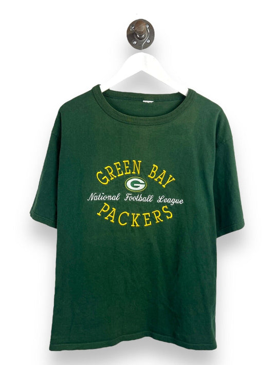 Vintage 90s Green Bay Packers NFL Embroidered Spellout Graphic T-Shirt Size XL