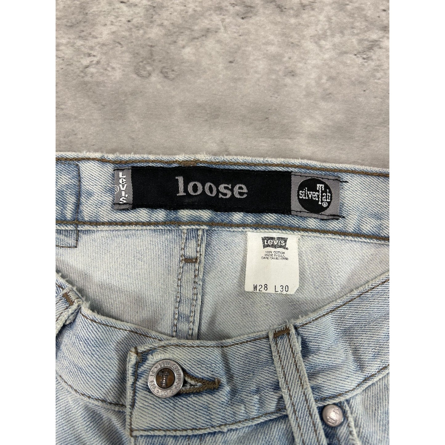 Vintage 90s Levis Silvertab Loose Fit Light Wash Denim Pants Size 29 Blue