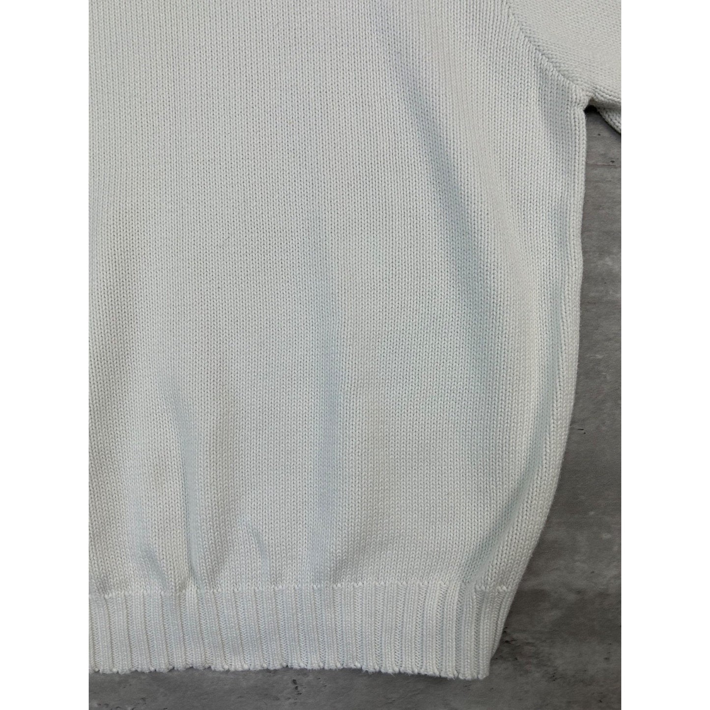 Vintage Polo Ralph Lauren Embroidered Pony Knit Sweater Size XL White