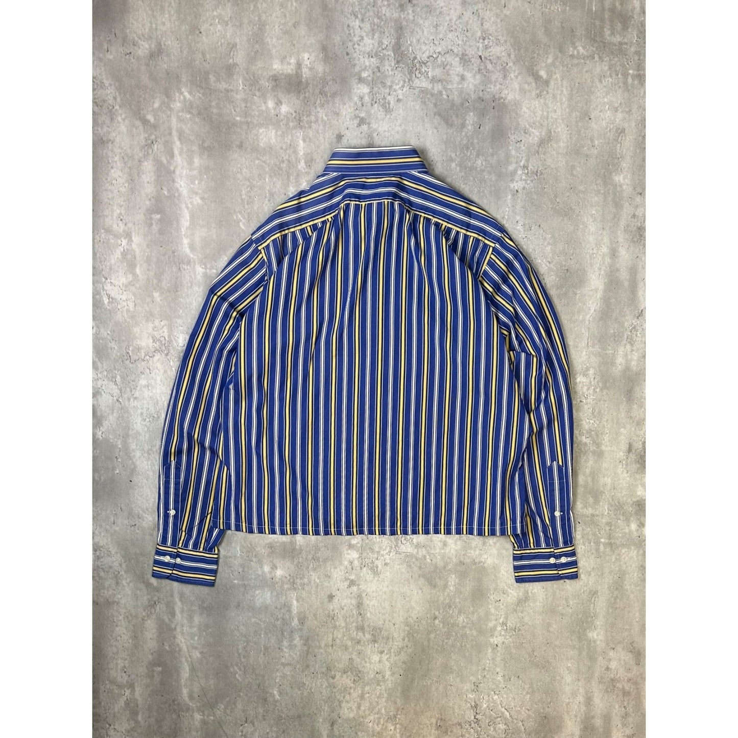 Vintage Polo Ralph Lauren Striped Long Sleeve Cropped Button Up Shirt Size Large