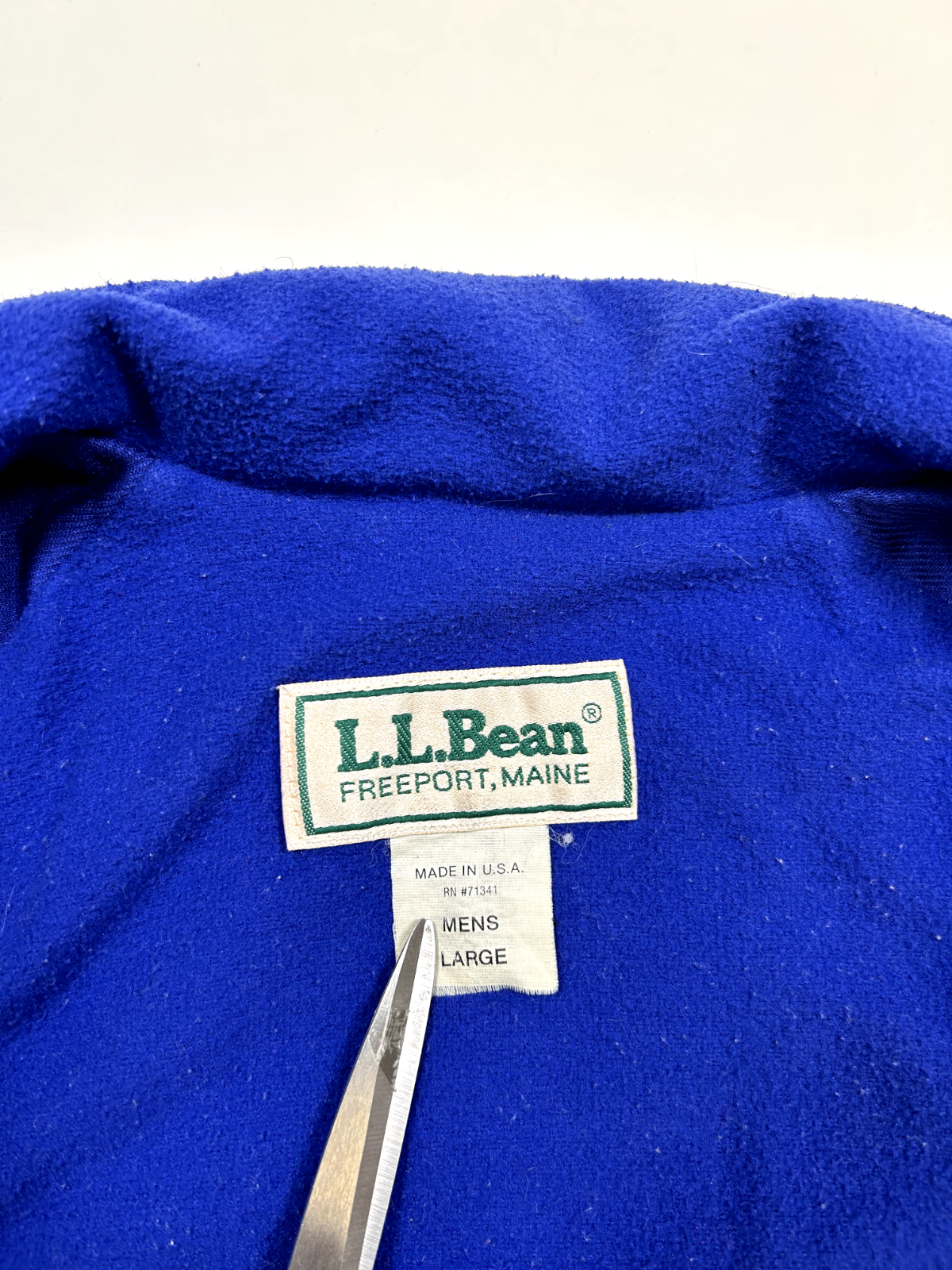 Vintage 90s L.L. Bean Fleece Lined Full Zip Nylon Jacket Size Large Blue