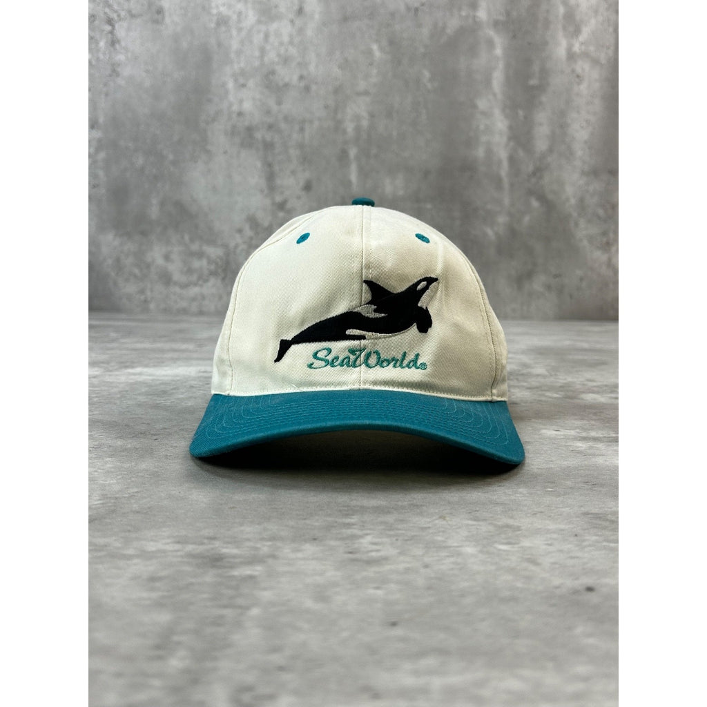 Vintage 90s Seaworld Embroidered Logo Destination Snapback Hat OSFA