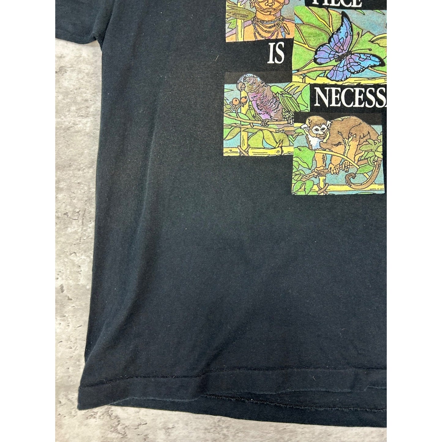 Vintage 90s WWF Every Piece Is Necessary Animal Preservation T-Shirt Sz Medium