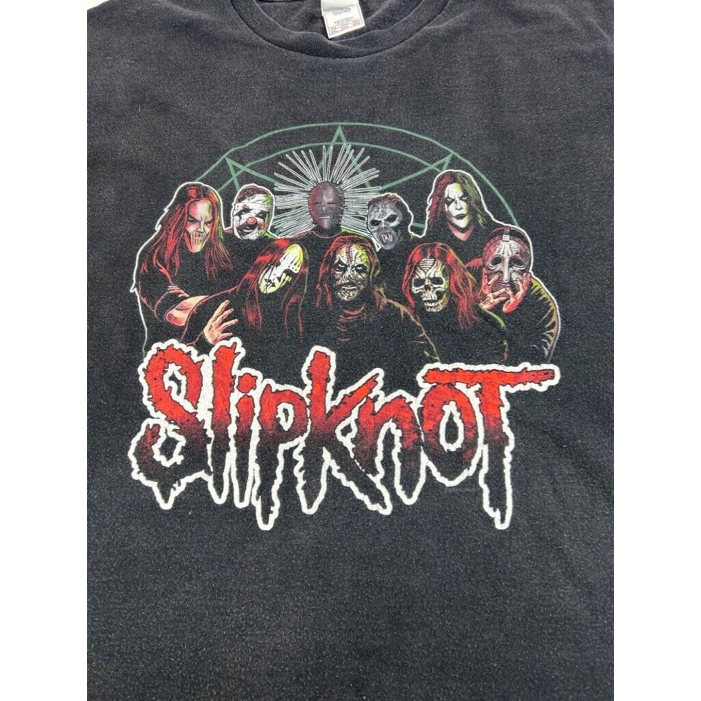 Vintage 2004 Slipknot Metal Music Band Member Graphic T-Shirt Size 2XL Black