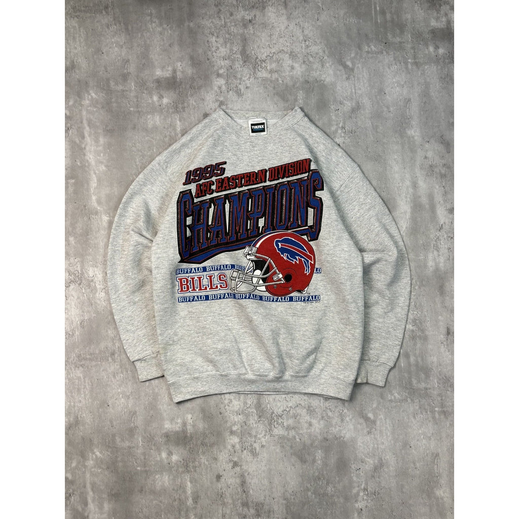 Vintage 1995 Buffalo Bills NFL AFC Eastern Champs Graphic Sweatshirt Size Medium
