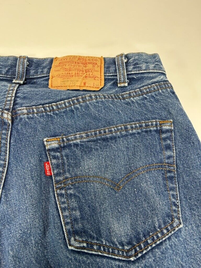 Vintage 90s Levis 501 XX Button Fly Red Tab Medium Wash Denim Pants Size 30W