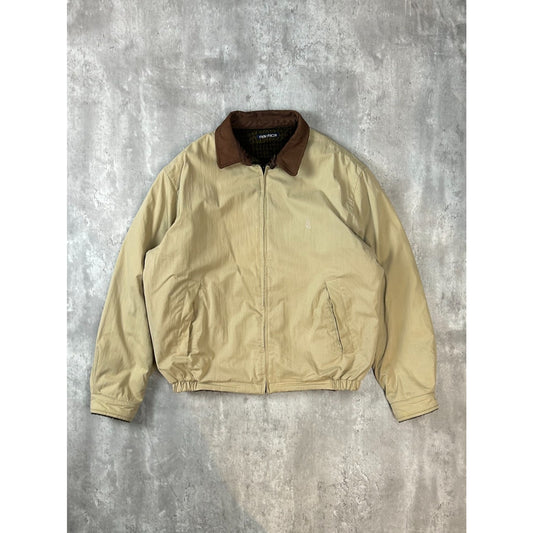 Vintage Nautica Full Zip Harrington Bomber Jacket Size 2XL Beige