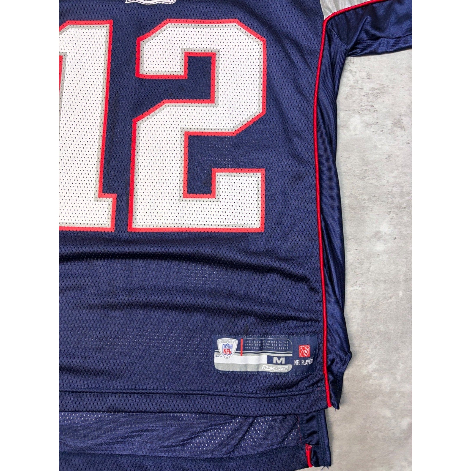 Vintage #12 Tom Brady New England Patriots NFL Reebok Football Jersey Sz Medium