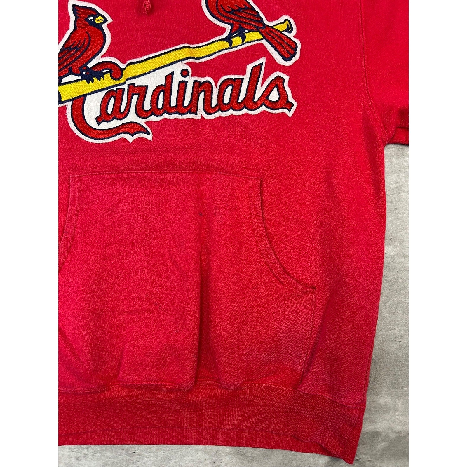 Vintage 90s St Louis Cardinals MLB Embroidered Pullover Hooded Sweatshirt Medium