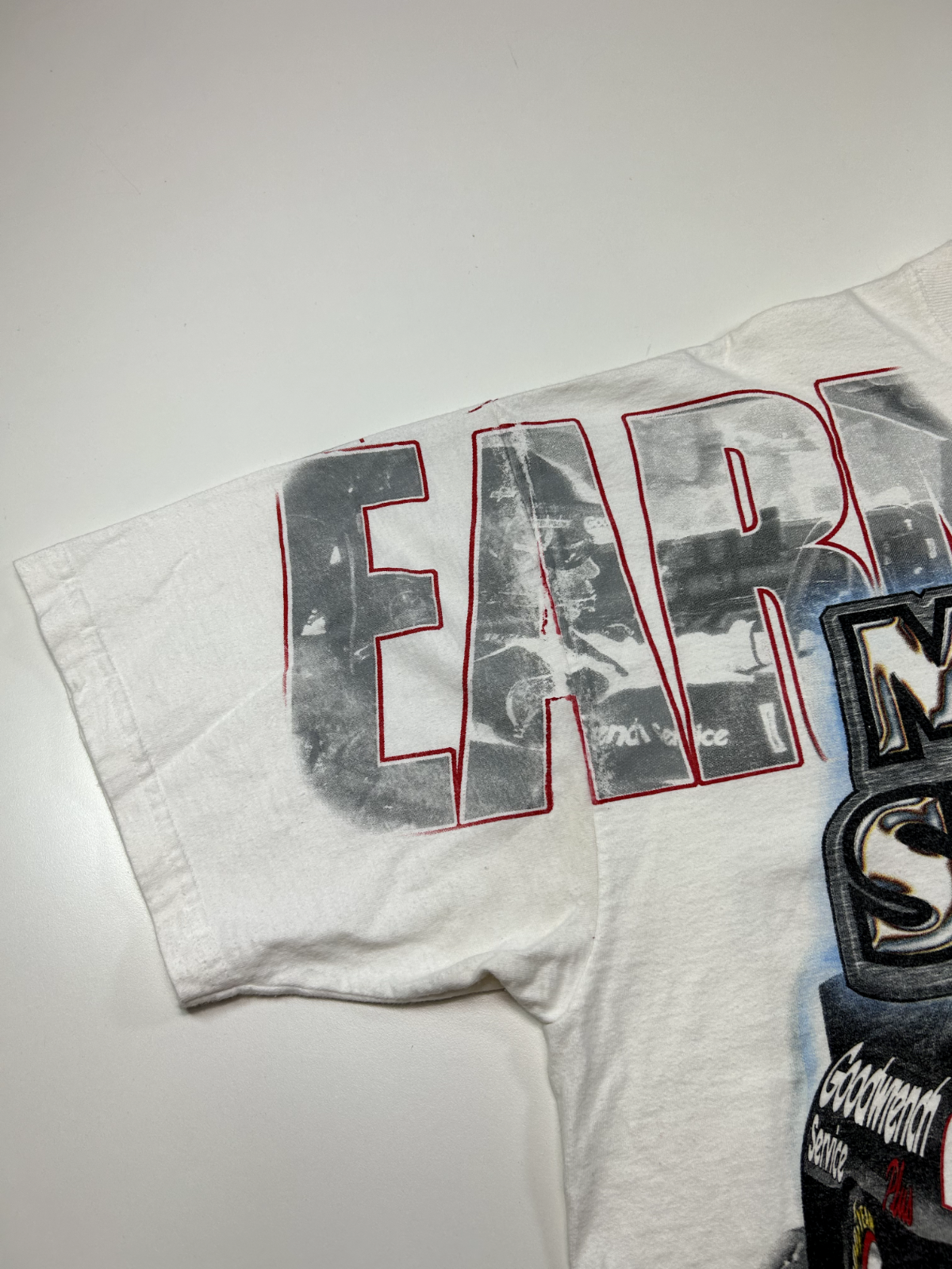 Vintage Dale Earnhardt #3 Man Of Steel Nascar AOP T-Shirt Size XL White