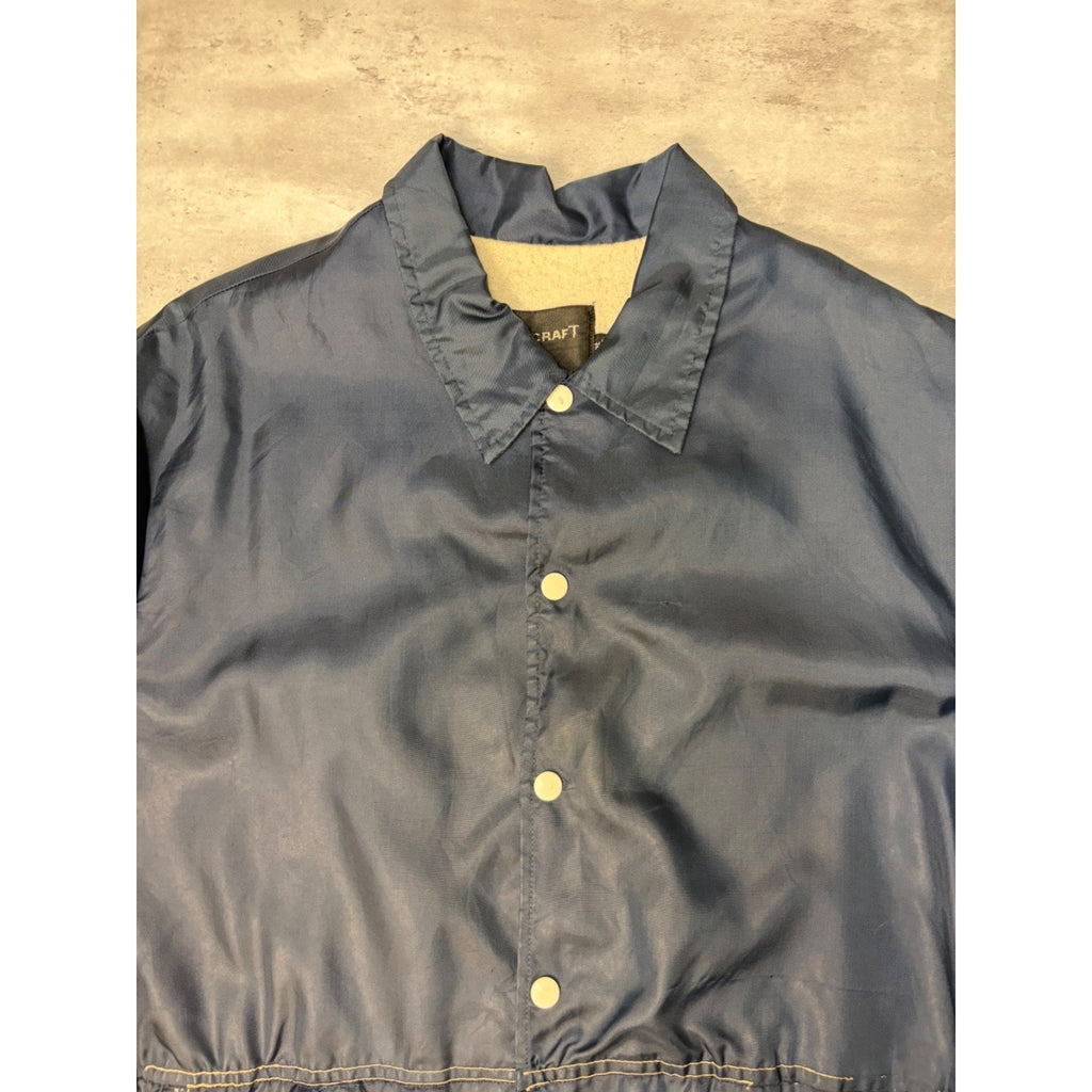 Vintage 1970s Towncraft Nylon Navy Blue Coaches Jacket Size XL