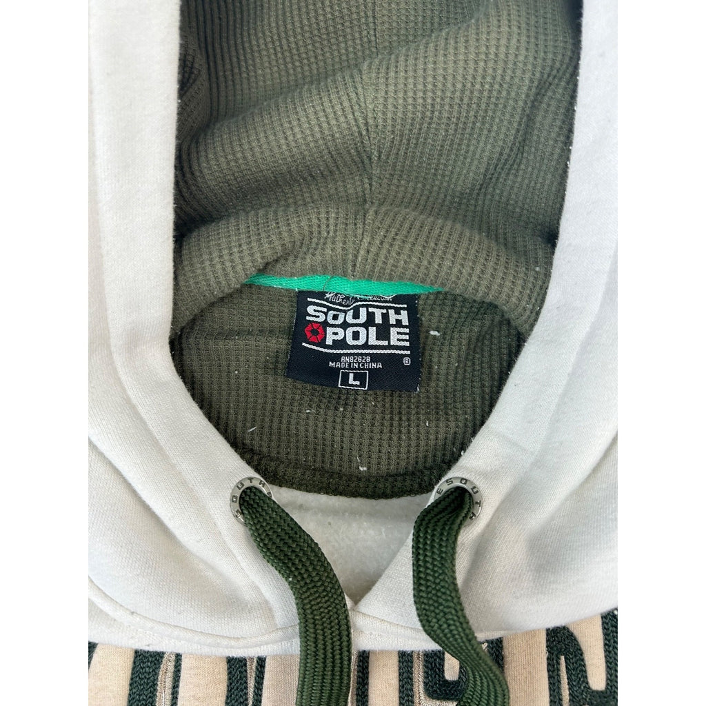 Vintage Y2K Southpole Embroidered Spellout Hooded Sweatshirt Size Large