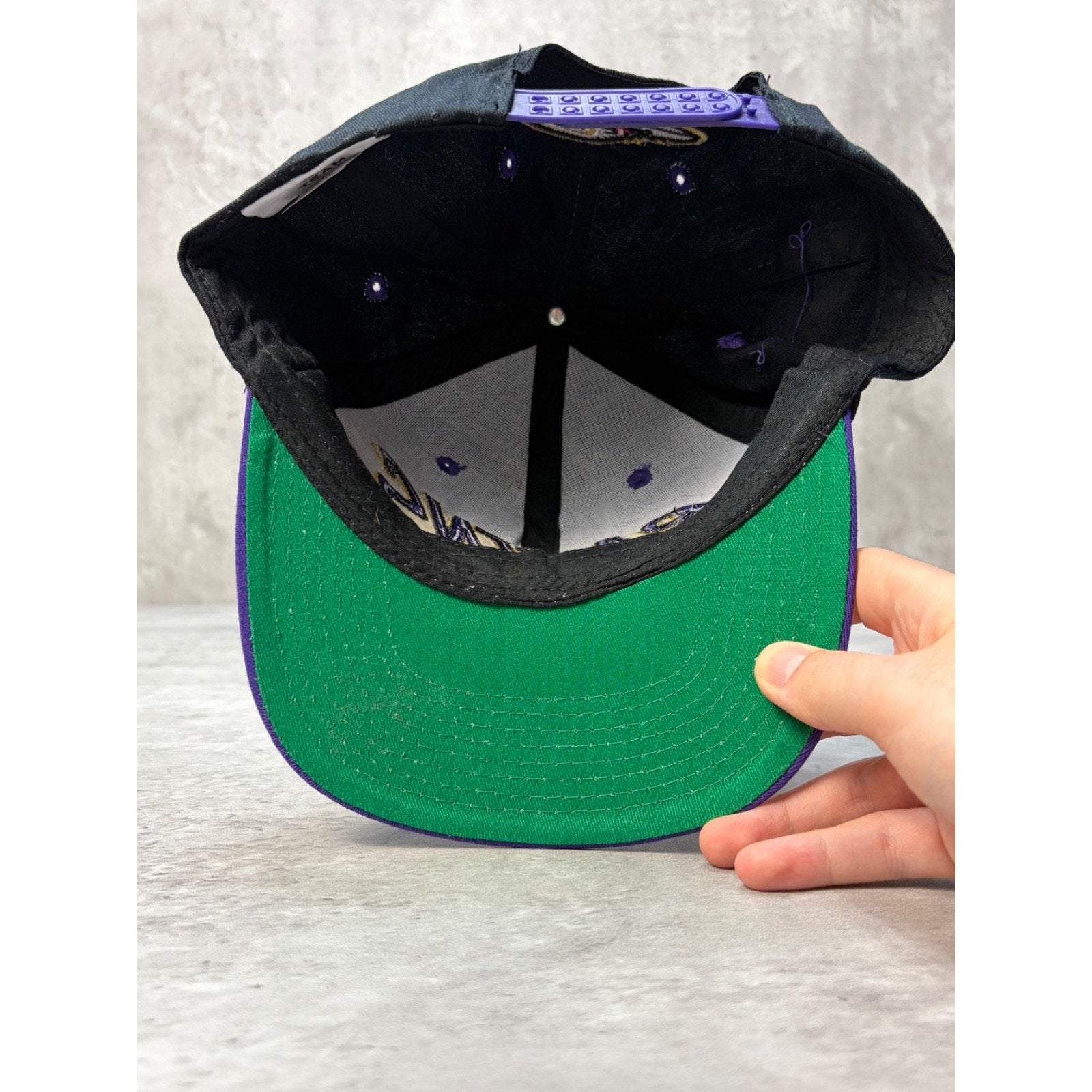 Vintage Baltimore Ravens NFL Embroidered Spellout Football Snapback Hat OSFA