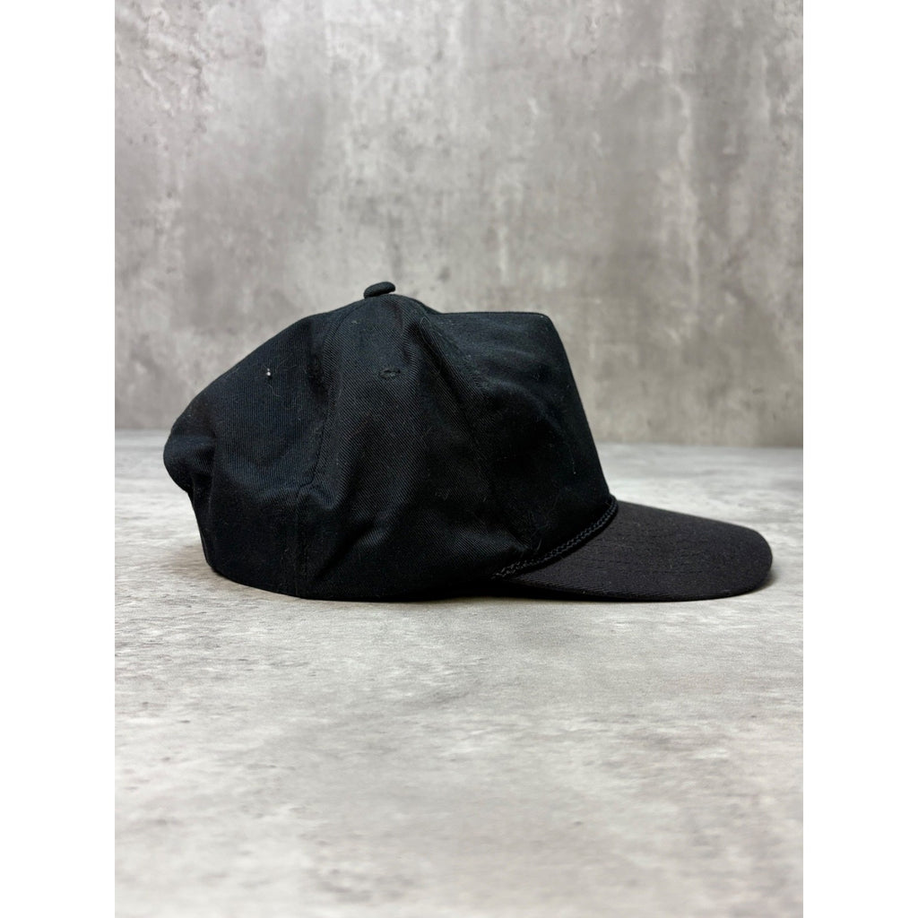 Vintage 80s/90s Blank Black Snapback Hat OSFA