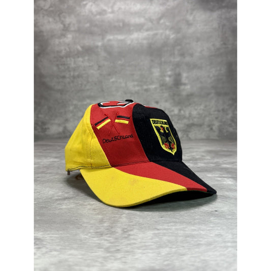 Vintage 90s Team Germany Deutschland World Cup Cap Swirl Snapback Hat OSFA
