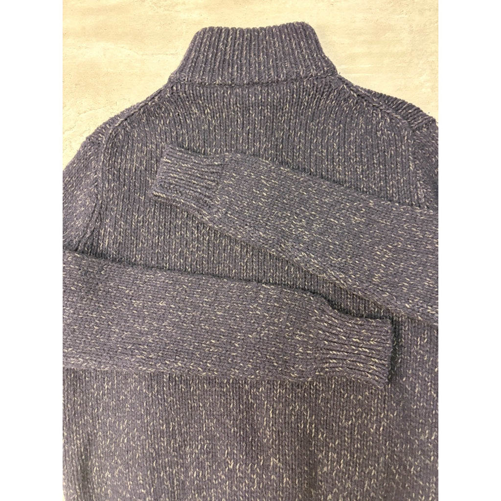 Vintage 90s Polo Ralph Lauren Full Zip Collared Black Knit Sweater Size Small