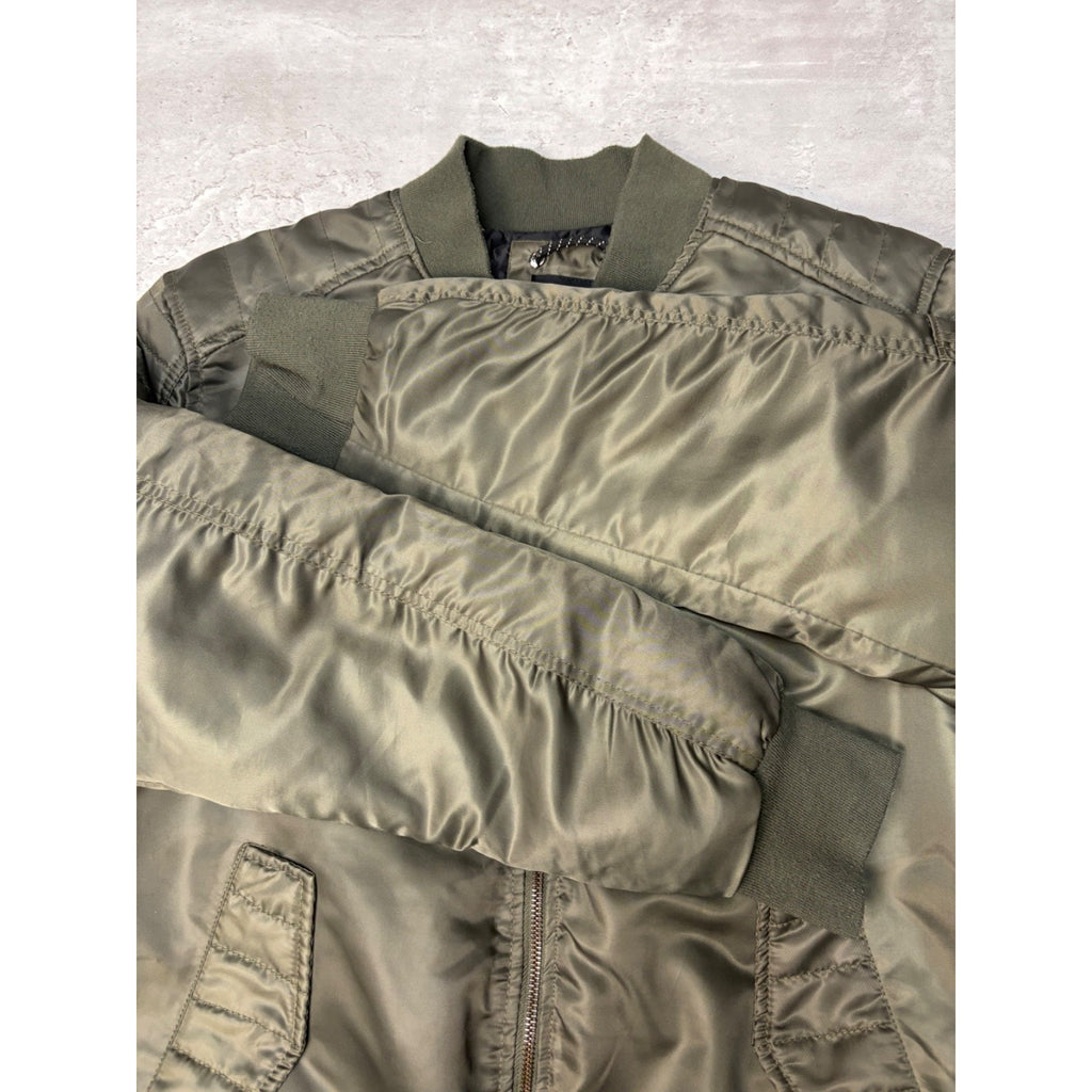 Vintage Y2K Southpole Olive Green Full Zip Bomber Jacket Size Medium