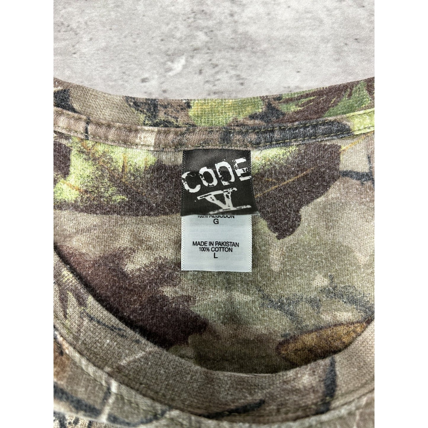 Vintage Code IV Tree Camo Hunting T-Shirt Size Large
