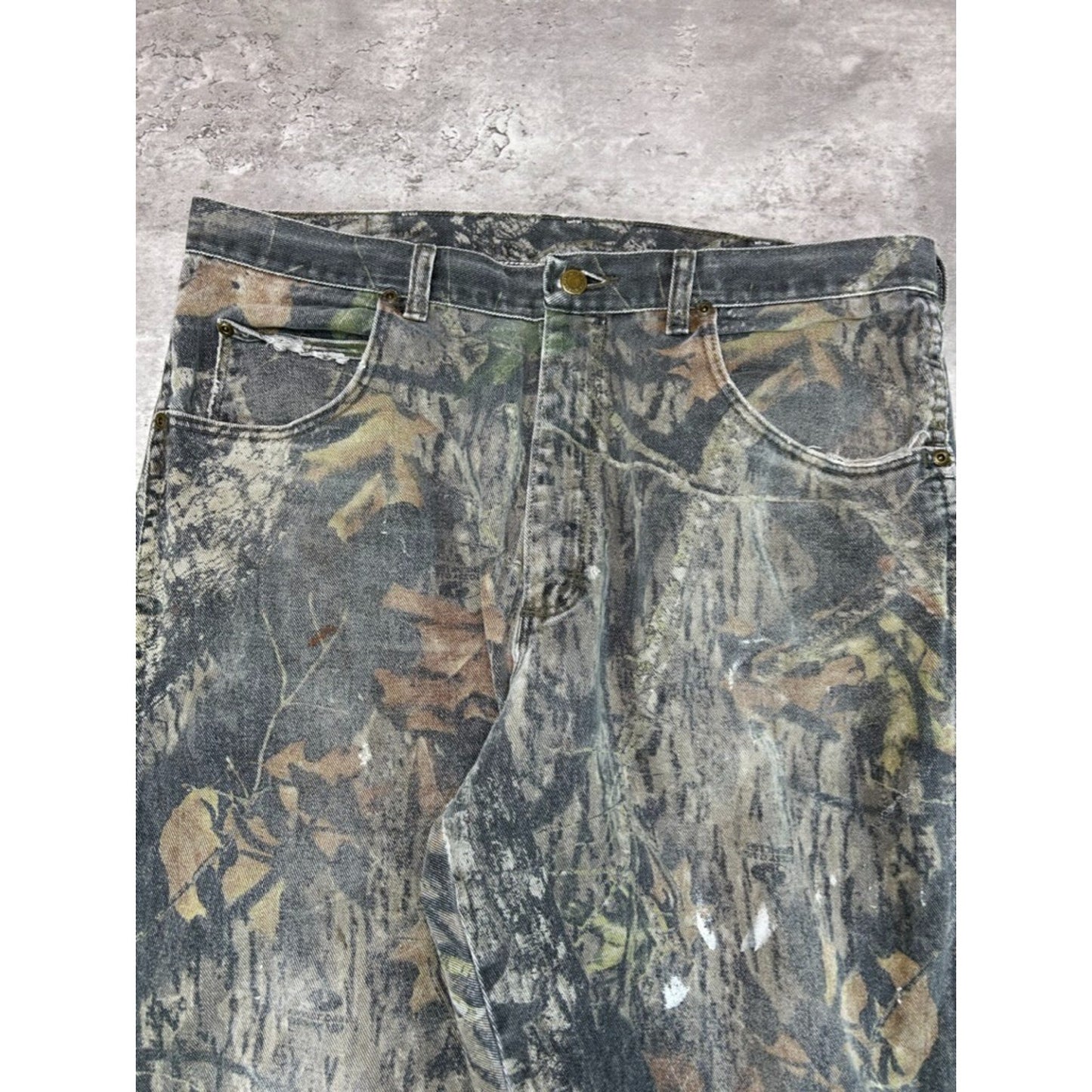 Vintage Wrangler Mossy Oak Break Up Double Knee Camo Hunting Pants Size 38
