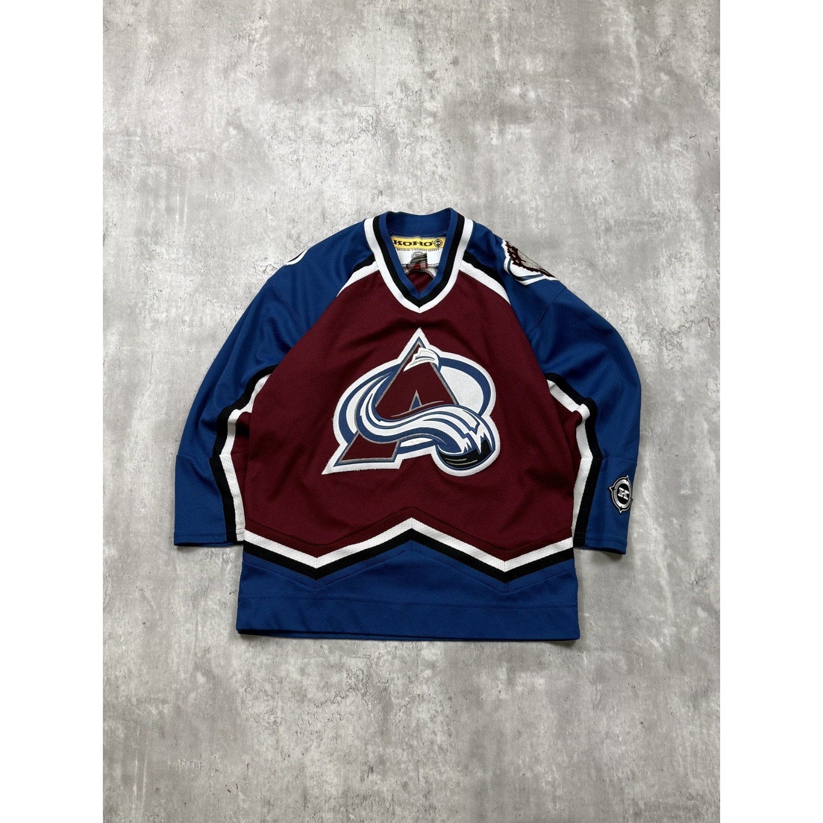 Vintage Colorado Avalanche NHL Stitched Koho Hockey Jersey Size L/XL YOUTH