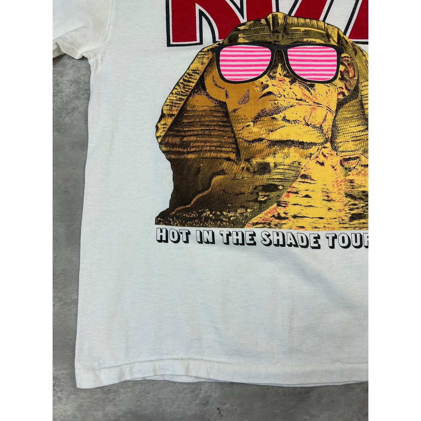 Vintage 1990 Kiss Hot In The Shade Tour Rock Music Band T-Shirt Size Large