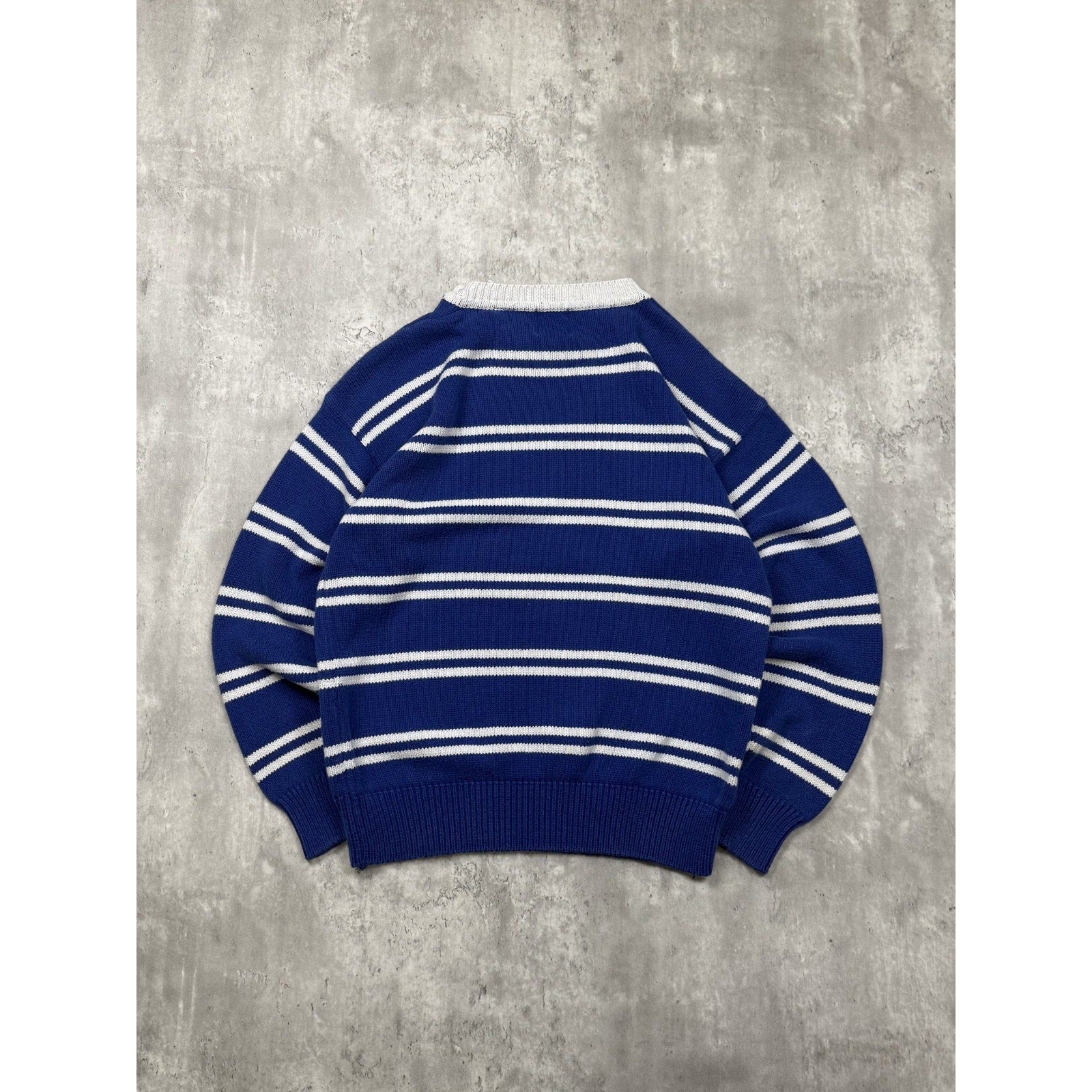 Vintage 90s Gap Striped Pattern Pullover Collar Button Knit Sweater Size Small
