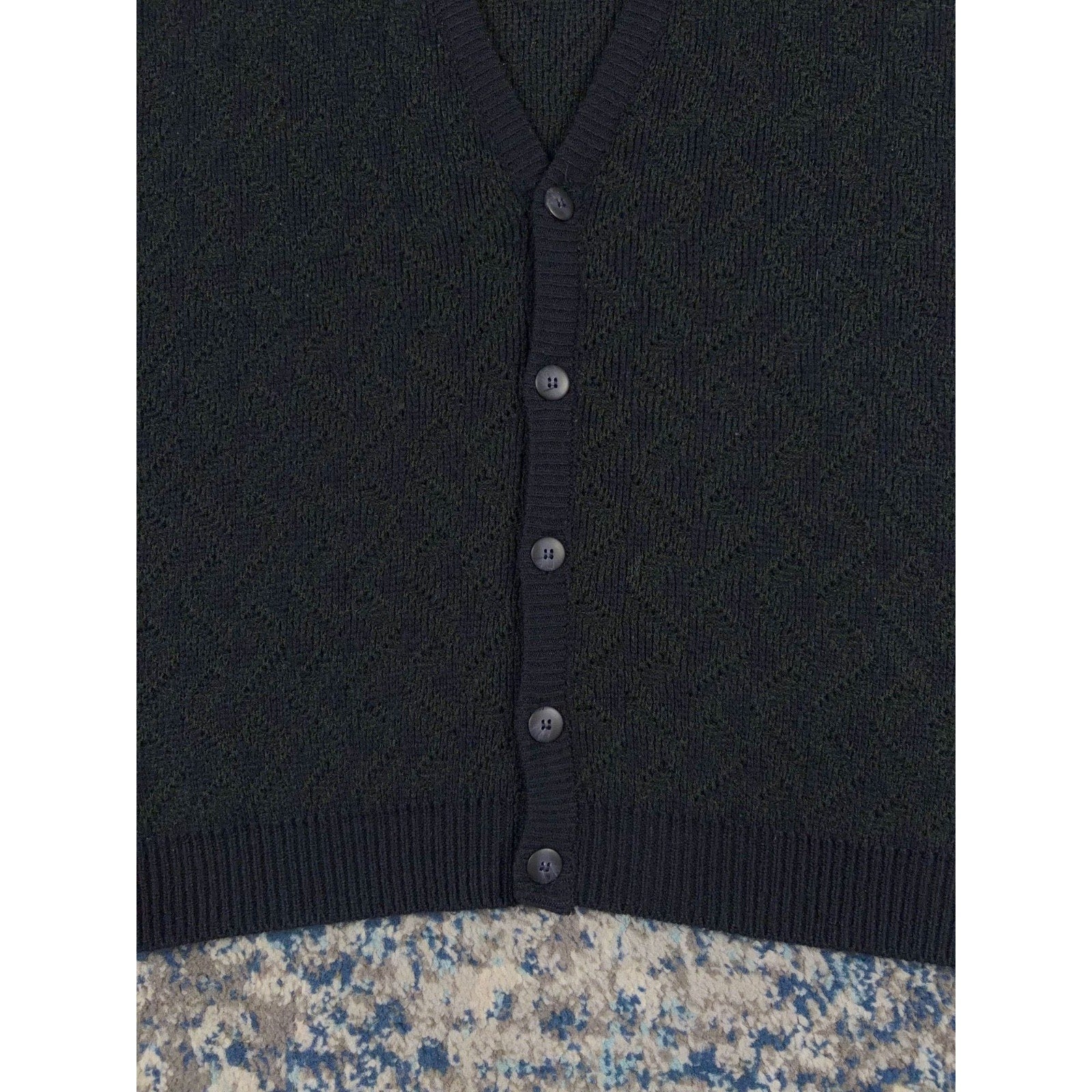 Vintage Geometric Pattern Button Up Cardigan Sweater Size XL