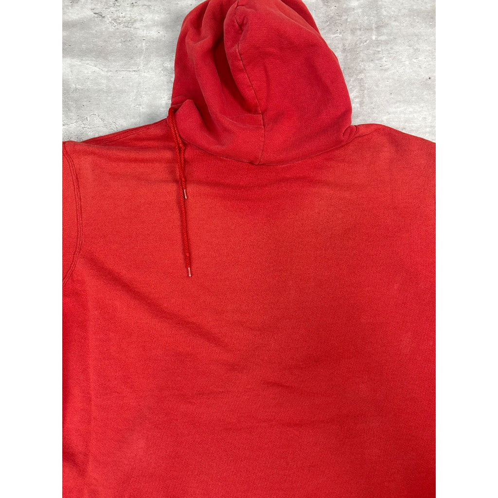 Vintage 2000s Nike Embroidered Middle Swoosh Hooded Red Sweatshirt Size 2XL