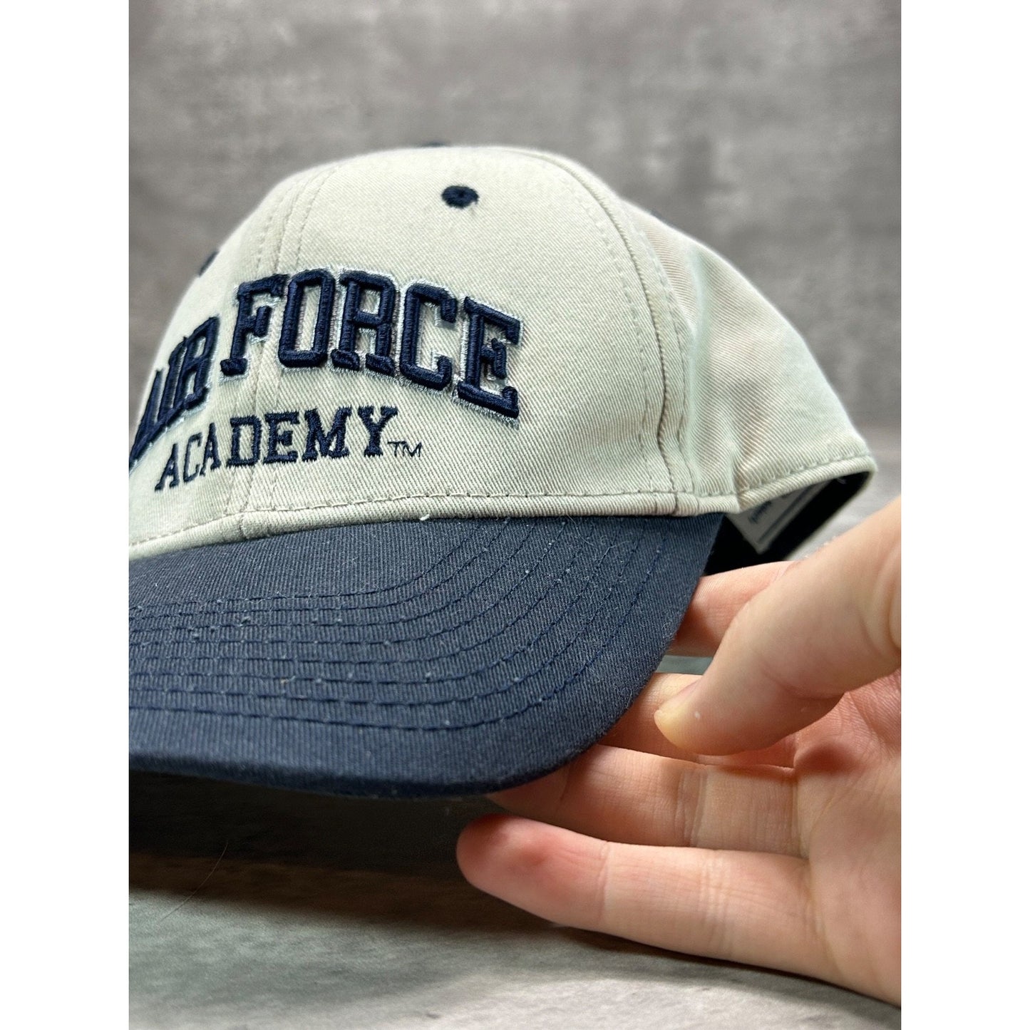 Vintage US Military Air Force Academy Embroidered Spellout Strapback Hat OSFA