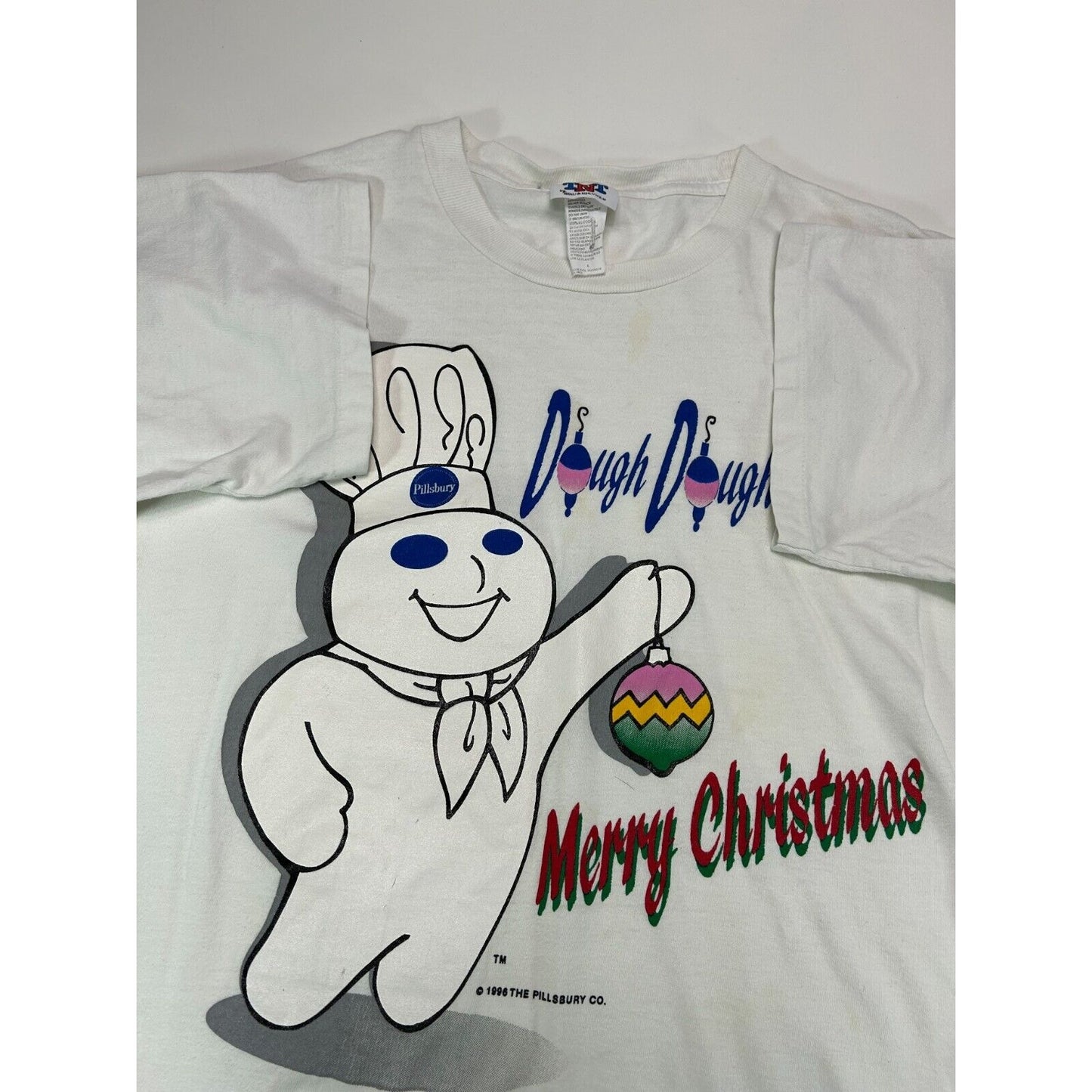 Vintage 1996 Pillsbury Dough Boy Christmas Graphic T-Shirt Size Large