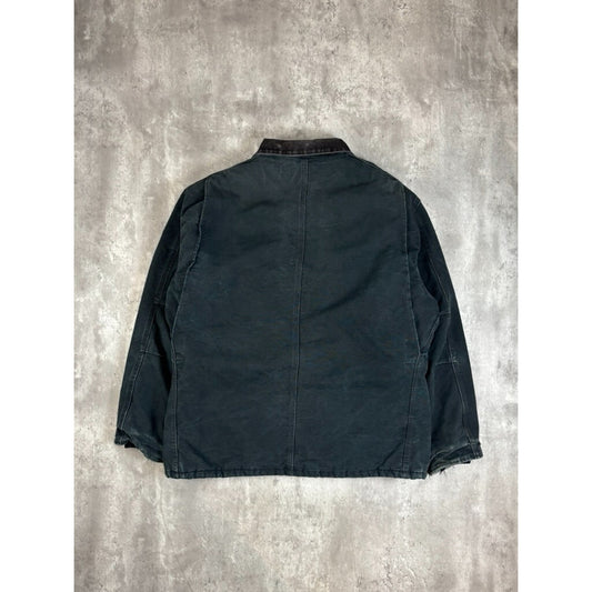 Vintage Carhartt Quilted Lined Canvas Workwear Arctic Jacket Size XL Black