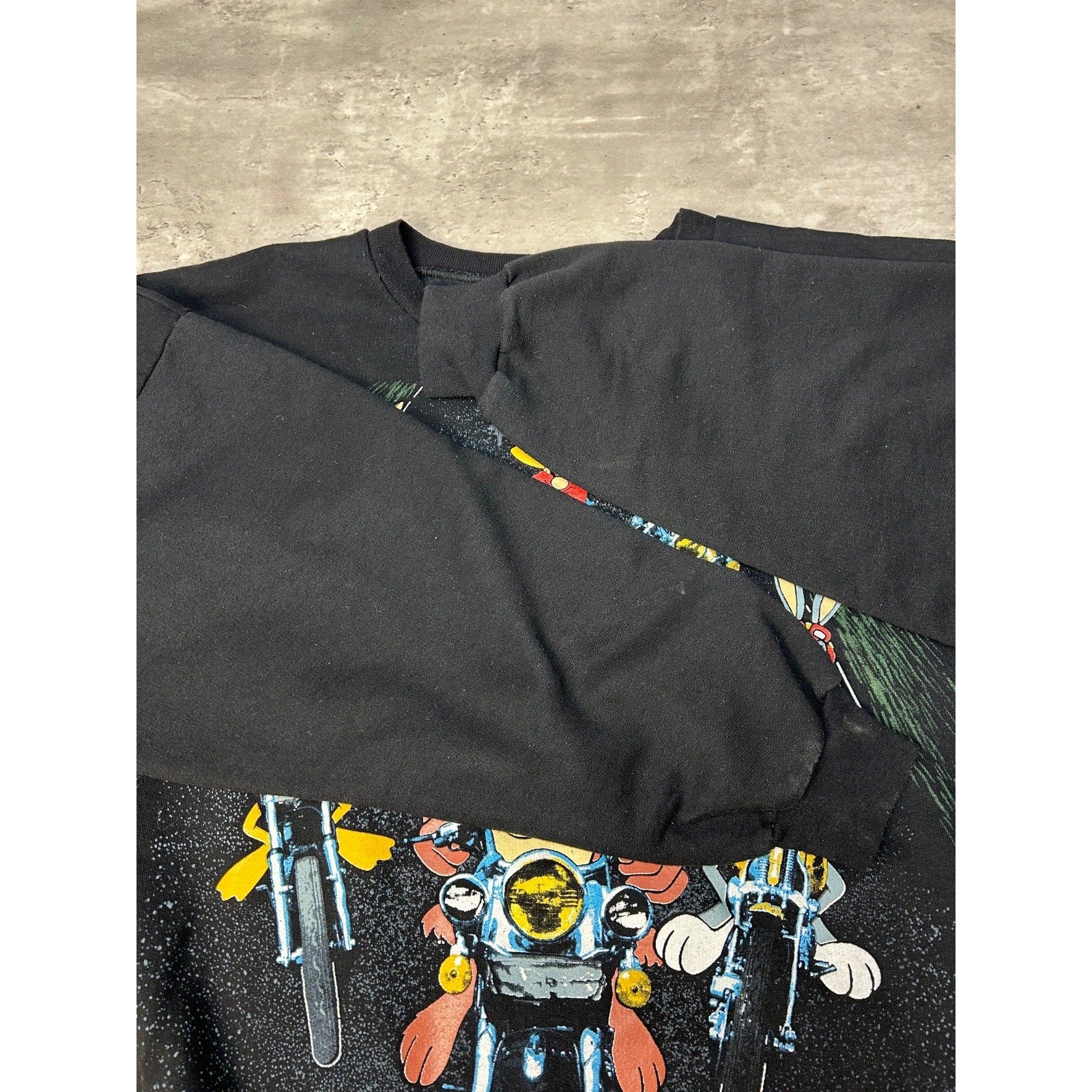 Vintage 1994 Looney Tunes Motorcycle Cartoon Character Graphic Sweatshirt Sz XL