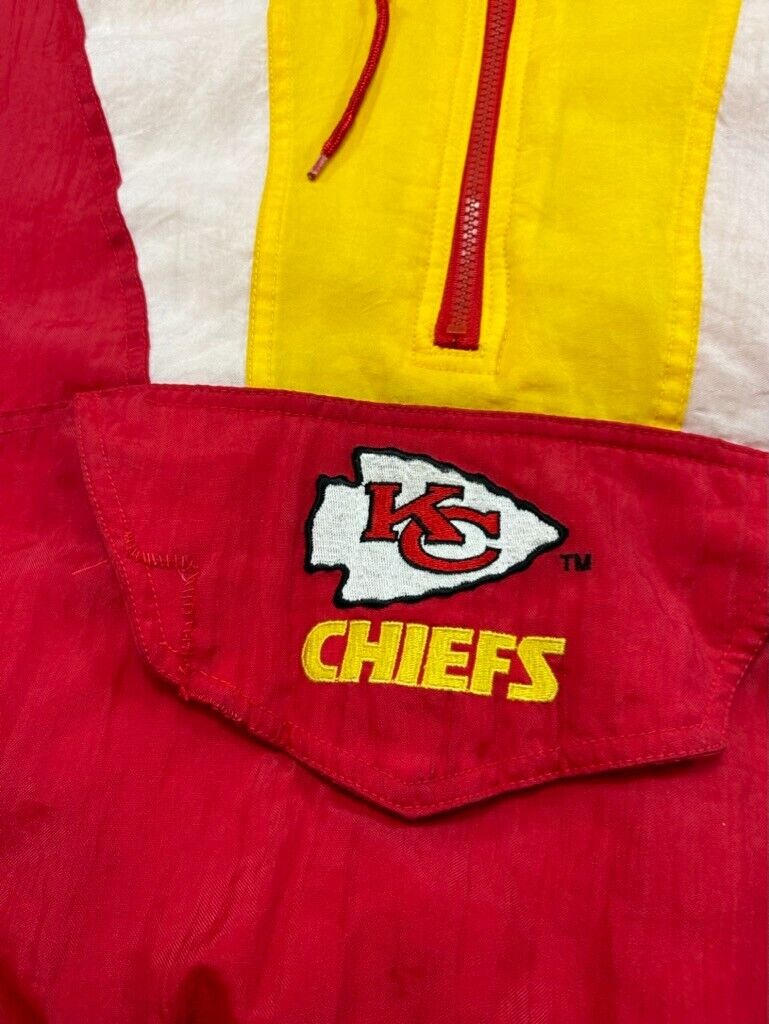 Vintage 90s Kansas City Chiefs NFL Starter 1/2 Zip Insulated Jacket Size Medium