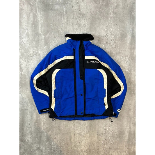 Vintage Polaris Embroidered Spellout Insulated Nylon Full Zip Jacket Size Medium