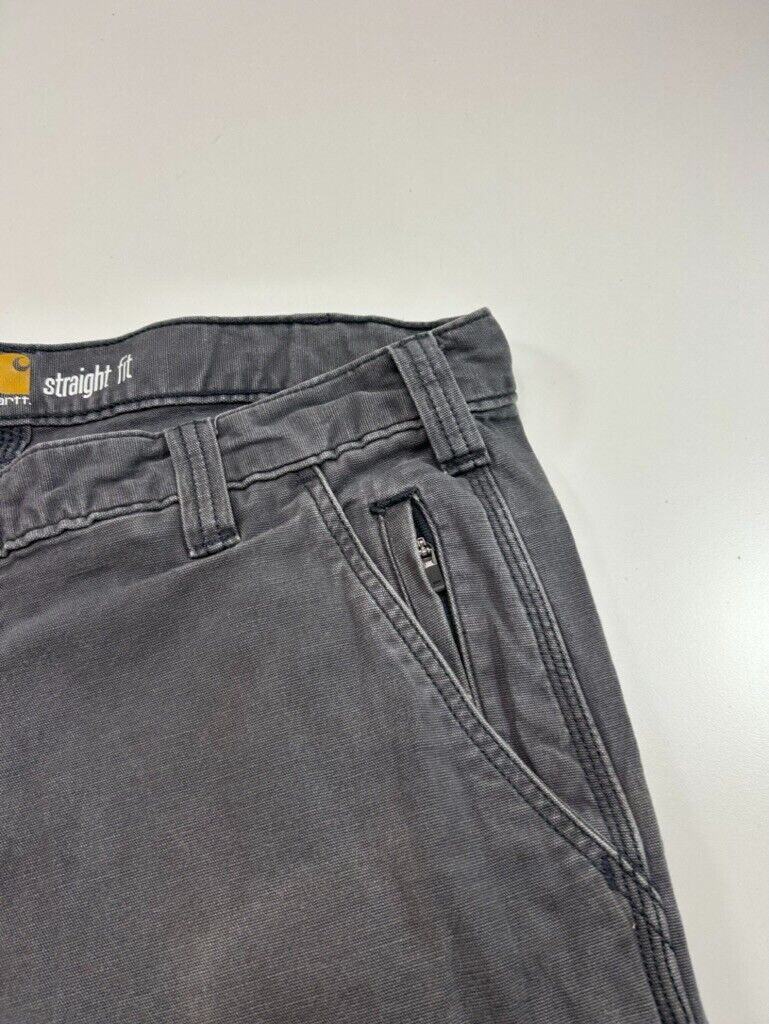 Carhartt Straight Fit Canvas Workwear Pants Size 37 Gray