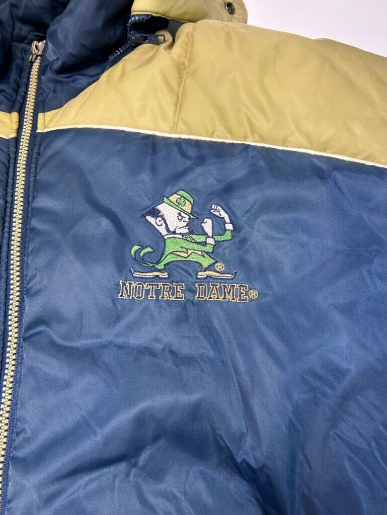 Vintage 90s Notre Dame Fighting Irish NCAA Pro Player Insulated Jacket Size XL